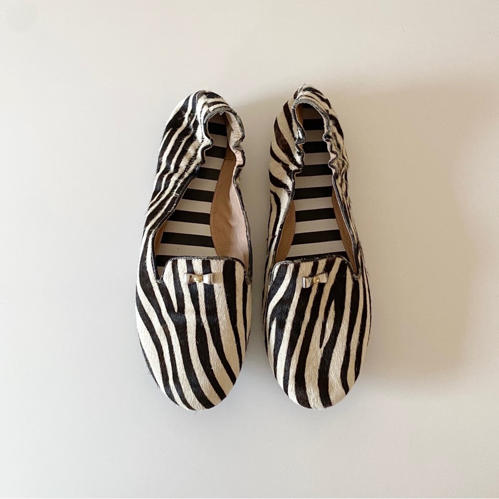 Henri Bendel Sole Ambition Zebra Calf Hair Loafers